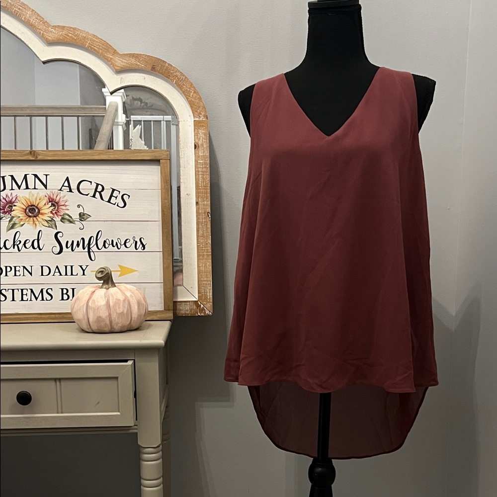 Charming Charlie Burgundy Sleeveless Top
